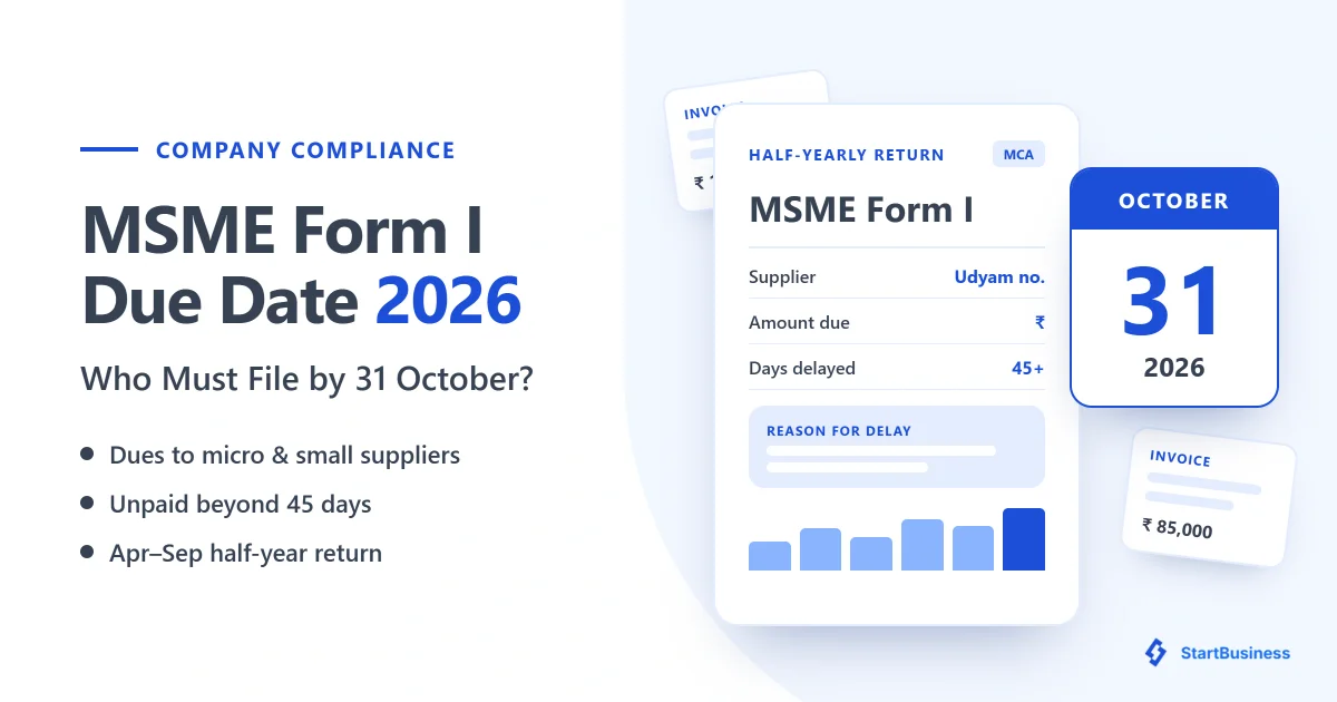 MSME Form I Due Date 2026: Who Must File by 31 October?